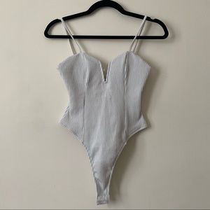 White Spaghetti strap bodysuit